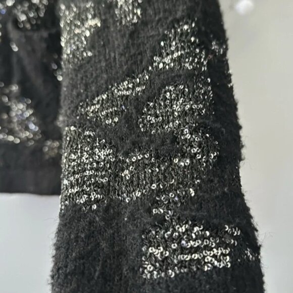 SEQUIN METALLIC THREAD KNIT CARDIGANBLACK size S - Picture 6 of 11